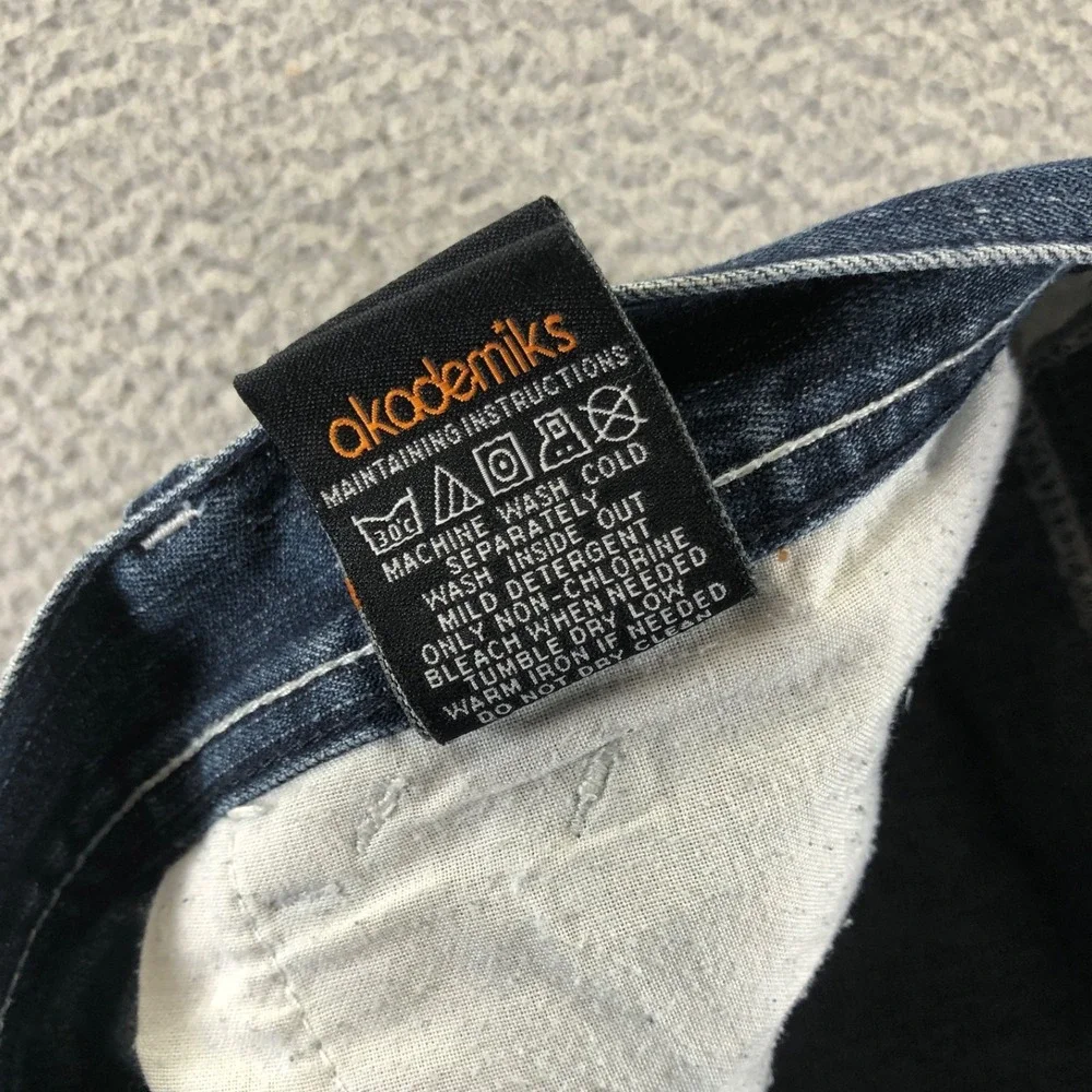 Akademiks Jeans Mens 40x34 Blue Baggy Y2K Distressed 90s Wide Leg Skater